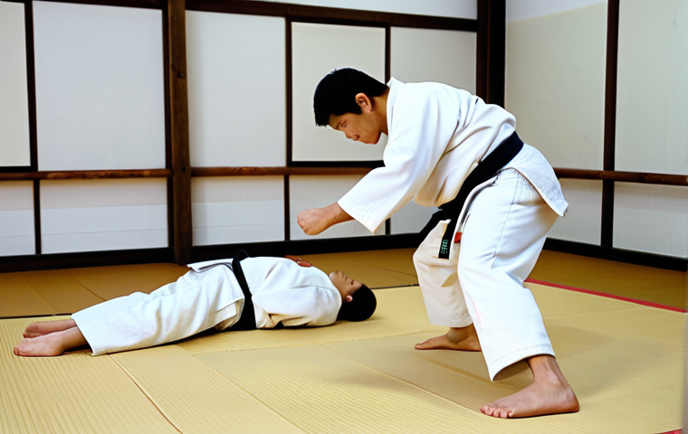 **
"A diverse group of judo students, fully clothed in judogis, practicing techniques in a clean and well-lit dojo. The Sensei, a kind and experienced instructor, is demonstrating a move. Tatami mats cover the floor. Safe for work, appropriate content, professional training environment, modest attire, family-friendly, perfect anatomy, correct proportions, natural pose, well-formed hands, proper finger count, natural body proportions."
**
