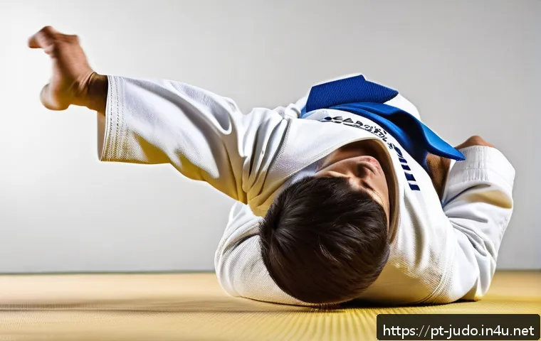 유도 도복 가격대별 추천 - A Brazilian judo practitioner training intensely on a tatami mat, wearing a modern slim-fit judo gi ...